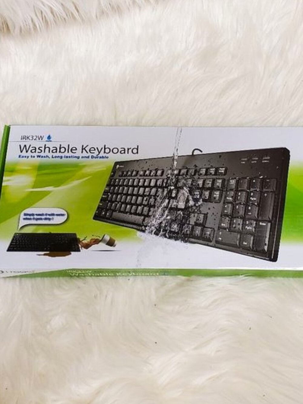 I-Rocks IRK32W-BK Black Washable Durable Ergonomic Keyboard